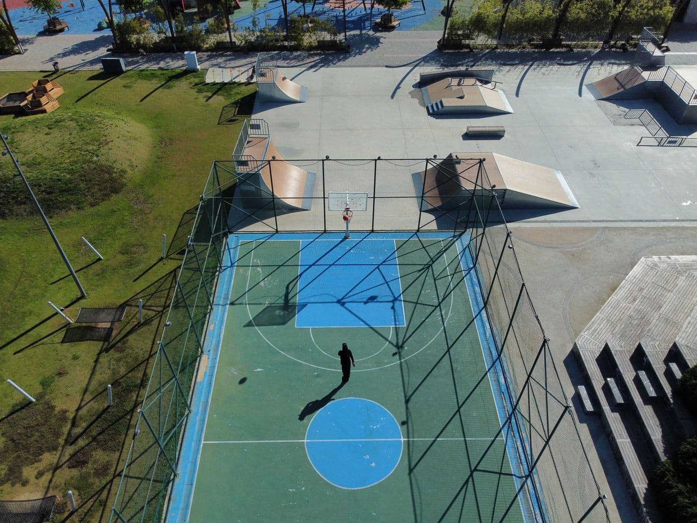 Basketball on the court